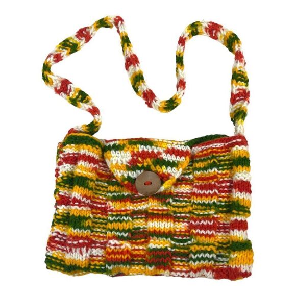 MCM Boho Crochet Purse and Coin Pouch Set Handmade Knit Shoulder Bag Wallet Set - Picture 7 of 11